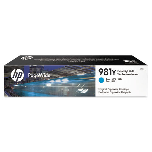 Image of HP L0R13A HP 981y, (l0r13a) Extra High-Yield Cyan Original Pagewide Cartridge