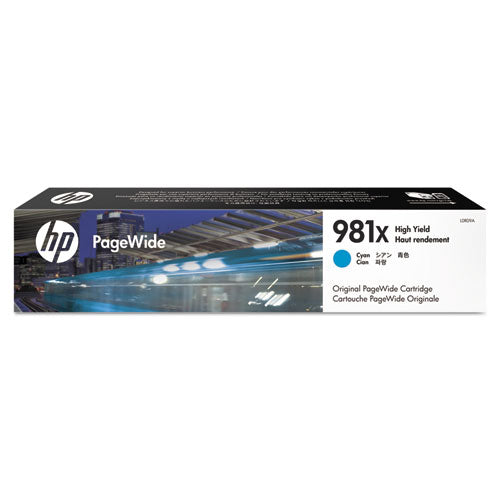 Image of HP L0R09A HP 981x, (l0r09a) High-Yield Cyan Original Pagewide Cartridge