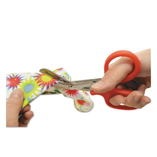 Image of Westcott® ACM10098 Stainless Steel Office Snips, 7" Long, 1.75" Cut Length, Crane-Style Red Handle