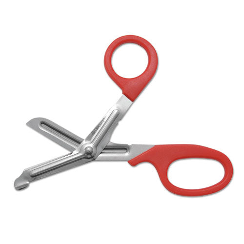 Image of Westcott® ACM10098 Stainless Steel Office Snips, 7" Long, 1.75" Cut Length, Crane-Style Red Handle