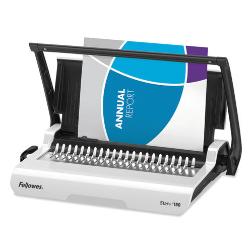 Image of Fellowes® 5006501 Star+ 150 Manual Comb Binding Machine, 150 Sheets, 17.69 X 9.81 X 3.13, White