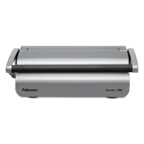 Image of Fellowes® 5227201 Quasar 500 Manual Comb Binding System, 500 Sheets, 18.13 X 15.38 X 5.13, Metallic Gray