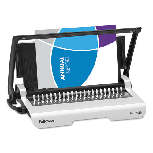 Image of Fellowes® 5006501 Star+ 150 Manual Comb Binding Machine, 150 Sheets, 17.69 X 9.81 X 3.13, White