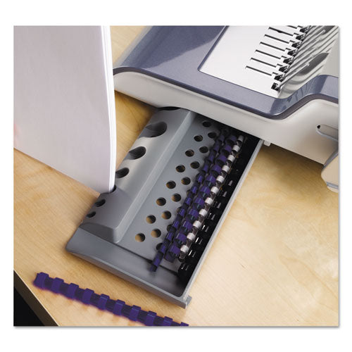 Image of Fellowes® 5227201 Quasar 500 Manual Comb Binding System, 500 Sheets, 18.13 X 15.38 X 5.13, Metallic Gray