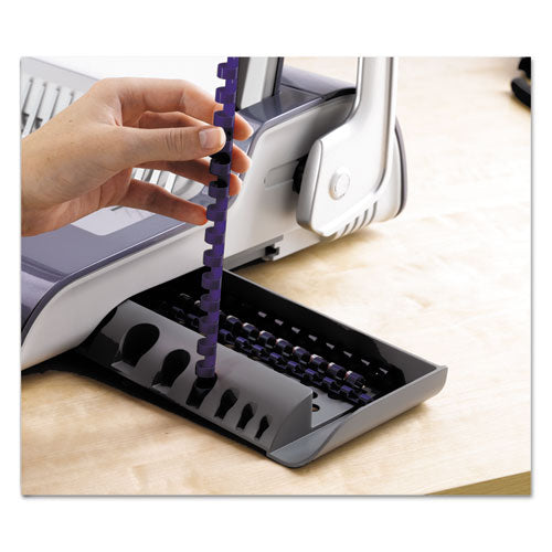 Image of Fellowes® 5227201 Quasar 500 Manual Comb Binding System, 500 Sheets, 18.13 X 15.38 X 5.13, Metallic Gray