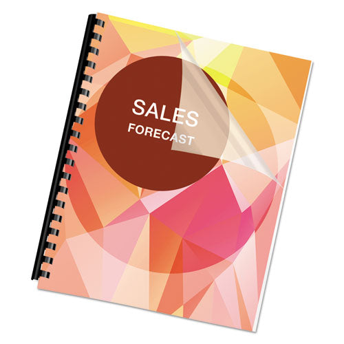 Image of Fellowes® 5242501 PET Ultra Clear Binding Covers, 5 mil Plastic, Square Corners, 11 x 8.5, Gloss Clear, 100/Pack