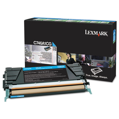 Image of Lexmark C746A1CG C746a1cg Return Program Toner, 7,000 Page-Yield, Cyan