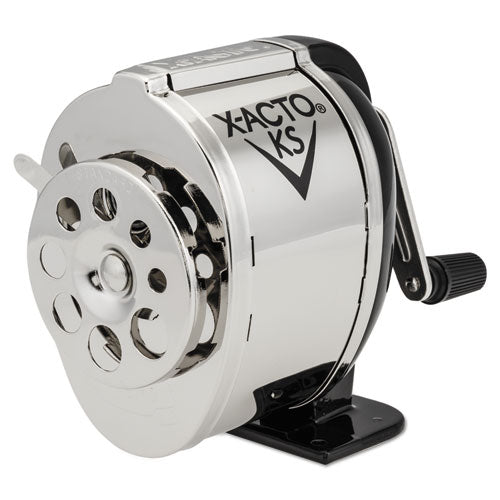 Image of X-ACTO® 1031LMR Ks Manual Classroom Pencil Sharpener, Table/wall-Mount Design, Manually-Powered, 2.75 X 4.75 X 4.25, Black/nickel