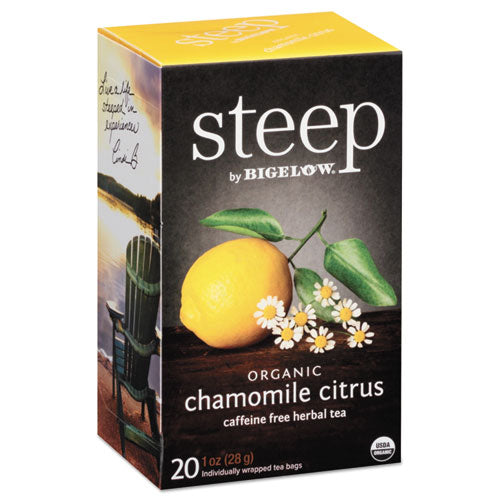 Image of Bigelow® RCB17707 Steep Tea, Chamomile Citrus Herbal, 1 Oz Tea Bag, 20/box