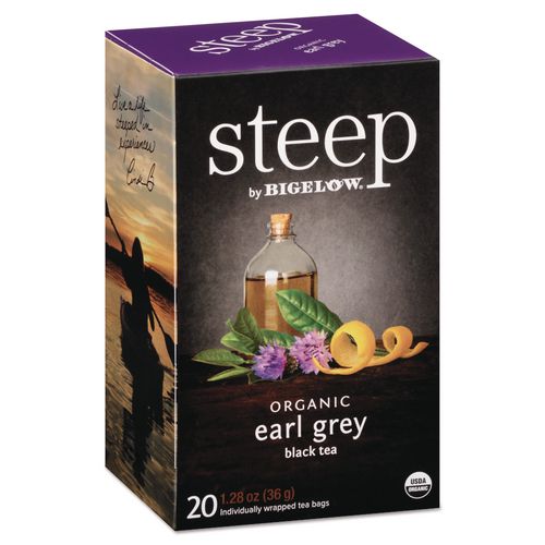 Image of Bigelow® RCB17700 Steep Tea, Earl Grey, 1.28 Oz Tea Bag, 20/box