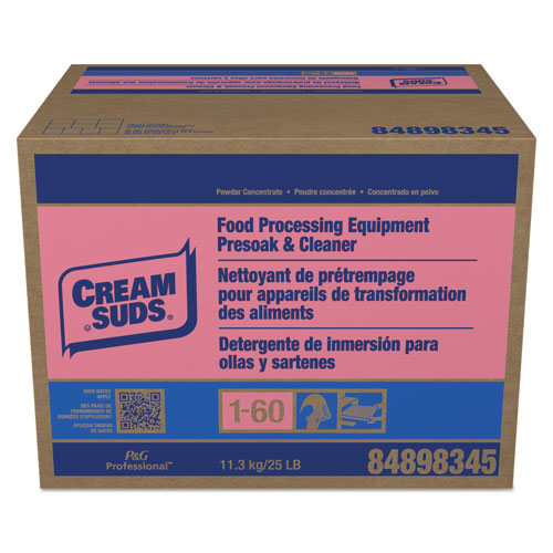 Image of Cream Suds® 02100 Manual Pot and Pan Presoak and Detergent with Phosphate, Baby Powder Scent, Powder, 25 lb Box