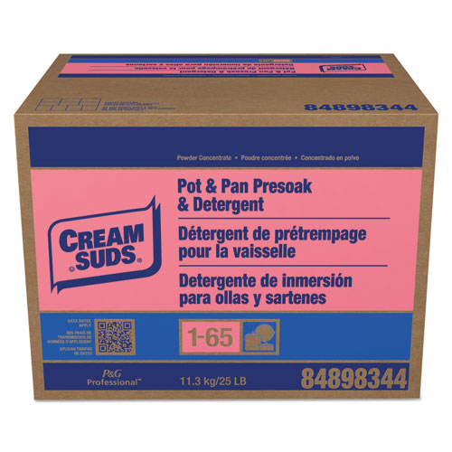 Image of Cream Suds® 02120 Manual Pot and Pan Presoak and Detergent without Phosphate, Baby Powder Scent, Powder, 25 lb Box