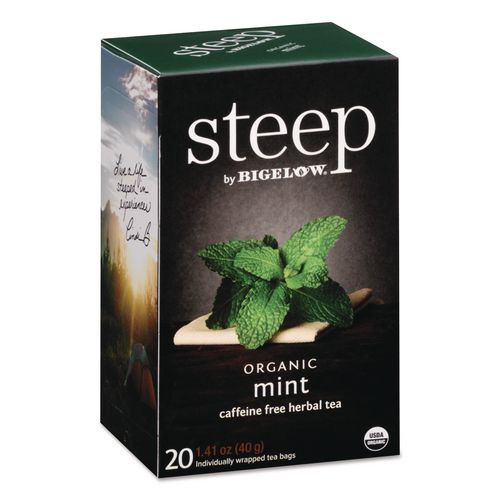 Image of Bigelow® RCB17709 Steep Tea, Mint, 1.41 Oz Tea Bag, 20/box