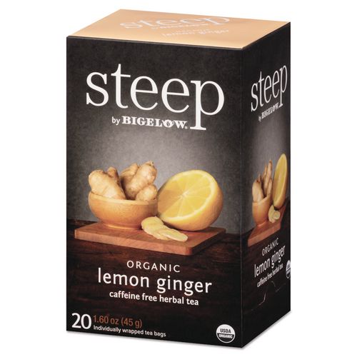 Image of Bigelow® RCB17704 Steep Tea, Lemon Ginger, 1.6 Oz Tea Bag, 20/box