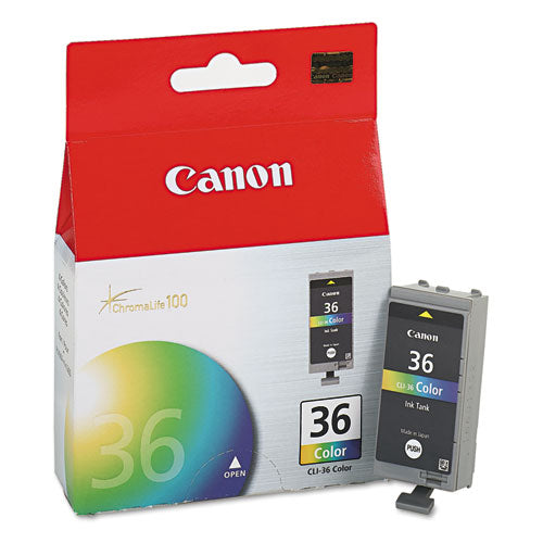 Image of Canon® 1511B002 1511b002 (cli-36) Ink, 100 Page-Yield, Tri-Color