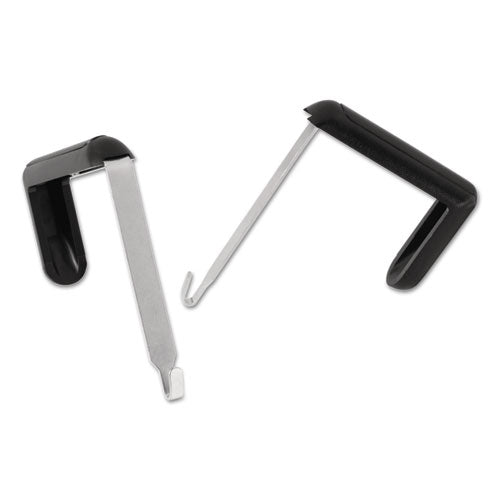 Image of Quartet® 7502 Adjustable Cubicle Hangers, For 1.5" to 3" Thick Partition Walls, Aluminum/Black, 2/Set
