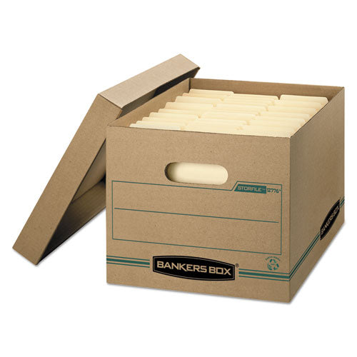 Image of Bankers Box® 1277601 Stor/file Basic-Duty Storage Boxes, Letter/legal Files, 12.5" X 16.25" X 10.5", Kraft/green, 12/carton