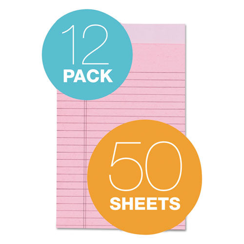 Image of TOPS 63050 Prism + Colored Writing Pads, Narrow Rule, (50) Pastel Pink 5 x 8 Sheets, 12/Pack