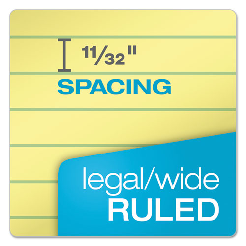 Image of TOPS 63980 Docket Gold Ruled Perforated Pads, Wide/Legal Rule, (50) Canary Yellow 8.5 x 14 Sheets, 12/Pack