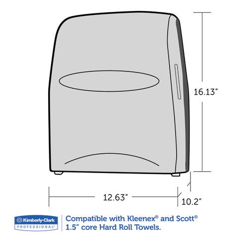 Image of Kimberly-Clark Professional 09996 Sanitouch Hard Roll Towel Dispenser, For 1.75" Core, 12.63 x 10.2 x 16.13, Smoke