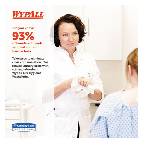 Image of WypAll® 35025 X50 Cloths, 1/4 Fold, 12.5 x 10, White, 26/Pack, 32 Packs/Carton