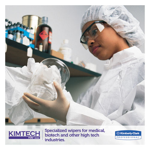 Image of Kimtech 33330 W4 Critical Task Wipers, Flat Double Bag, 12 x 12, Unscented, White, 100/Bag, 5 Bags/Carton