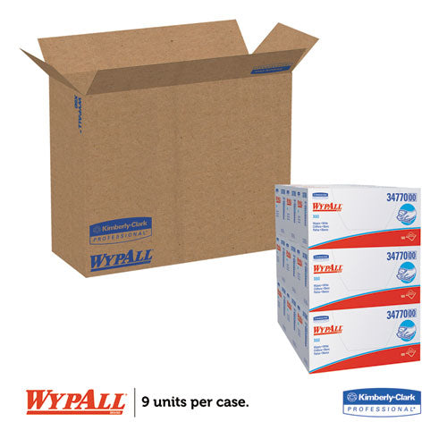 Image of WypAll® 34770 General Clean X60 Cloths, 1/4 Fold, 11 x 23, White, 100/Box, 9 Boxes/Carton