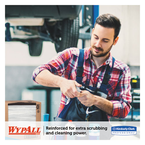 Image of WypAll® 34900 General Clean X60 Cloths, Flat Sheet, 12.5 x 16.8, White, 150/Box, 6 Boxes/Carton
