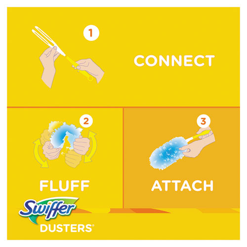 Image of Swiffer® 21461 Dusters Refill, DustLock Fiber, Lavender Vanilla Scent, Light Blue, 10/Box, 4 Boxes/Carton