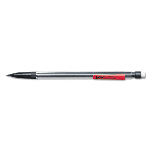 Image of BIC® MP11 Xtra Smooth Mechanical Pencils with Tube of Lead, 0.7 mm, HB (#2), Black Lead, Clear Barrel, Dozen