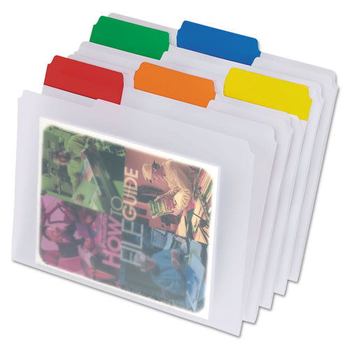 Image of Pendaflex® 55702 Poly File Folders, 1/3-Cut Tabs: Assorted, Letter Size, Clear, 25/Box