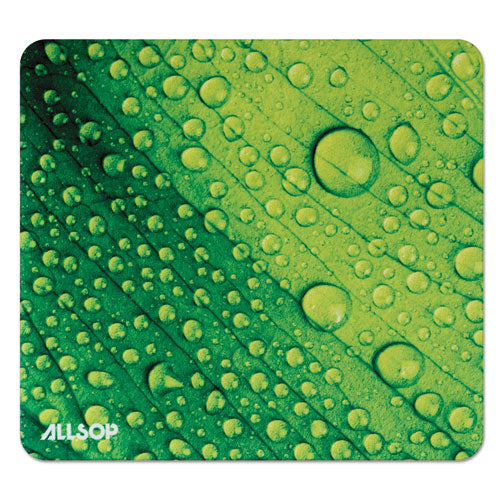 Image of Allsop® 31624 Naturesmart Mouse Pad, 8.5 x 8, Leaf Raindrop Design
