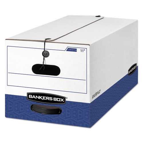 Image of Bankers Box® 00011 Liberty Heavy-Duty Strength Storage Boxes, Letter Files, 12.25" X 24.13" X 10.75", White/blue, 12/carton