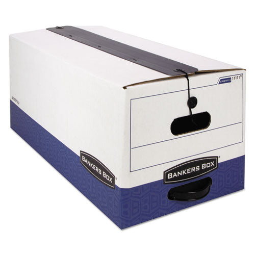 Image of Bankers Box® 11111 Liberty Plus Heavy-Duty Strength Storage Boxes, Letter Files, 12.25" X 24.13" X 10.75", White/blue, 12/carton