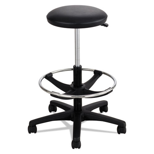 Image of Safco® 3436BL Extended-Height Lab Stool, Backless, Supports Up To 250 Lb, 22" To 32" Seat Height, Black