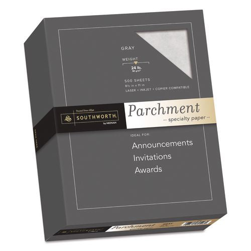Image of Southworth® 974C Parchment Specialty Paper, 24 lb Bond Weight, 8.5 x 11, Gray, 500/Ream