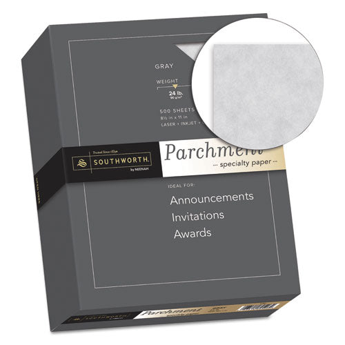 Image of Southworth® 974C Parchment Specialty Paper, 24 lb Bond Weight, 8.5 x 11, Gray, 500/Ream