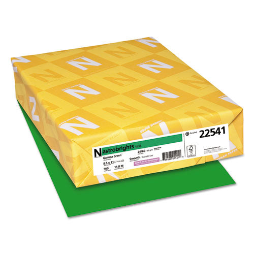 Image of Astrobrights® 22541 Color Paper, 24 lb Bond Weight, 8.5 x 11, Gamma Green, 500 Sheets/Ream