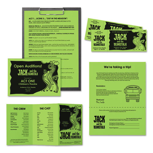 Image of Astrobrights® 21801 Color Paper, 24 lb Bond Weight, 8.5 x 11, Martian Green, 500/Ream