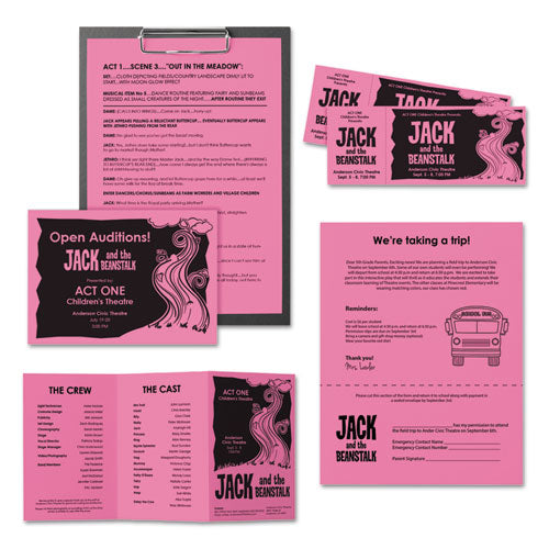 Image of Astrobrights® 21031 Color Paper, 24 lb Bond Weight, 8.5 x 11, Pulsar Pink, 500/Ream