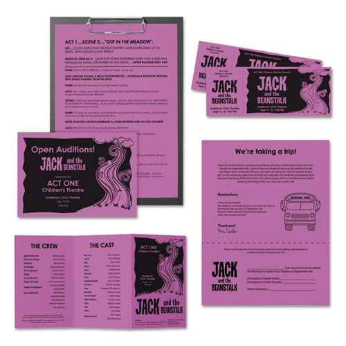 Image of Astrobrights® 21946 Color Paper, 24 lb Bond Weight, 8.5 x 11, Outrageous Orchid, 500/Ream