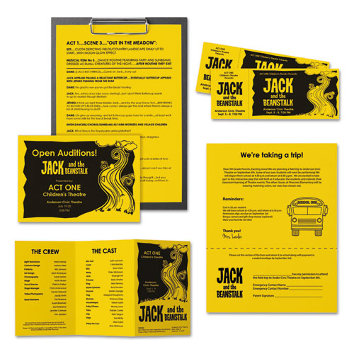 Image of Astrobrights® 22533 Color Paper, 24 lb Bond Weight, 11 x 17, Solar Yellow, 500/Ream