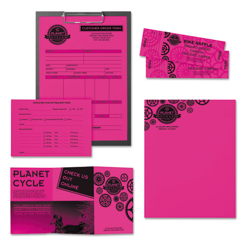 Image of Astrobrights® 22681 Color Paper, 24 lb Bond Weight, 8.5 x 11, Fireball Fuchsia, 500/Ream