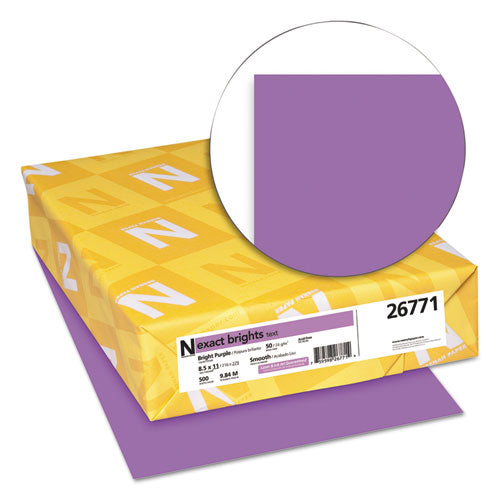 Image of Neenah Paper 26771 Exact Brights Paper, 20 lb Bond Weight, 8.5 x 11, Bright Purple, 500/Ream