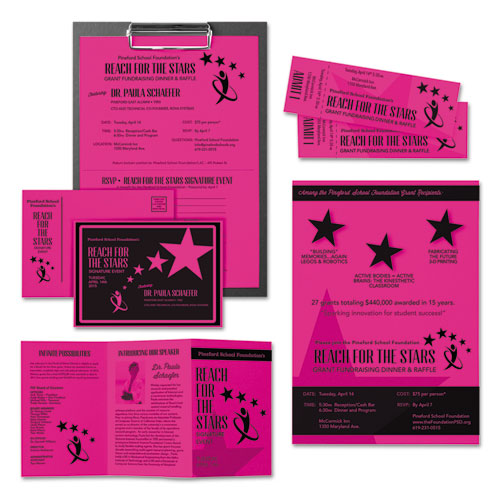Image of Astrobrights® 22881 Color Cardstock, 65 lb Cover Weight, 8.5 x 11, Fireball Fuchsia, 250/Pack