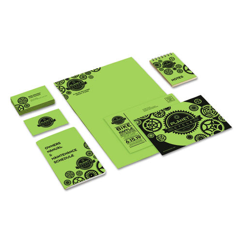 Image of Astrobrights® 21811 Color Cardstock, 65 lb Cover Weight, 8.5 x 11, Martian Green, 250/Pack