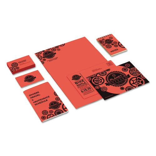Image of Astrobrights® 22841 Color Cardstock, 65 lb Cover Weight, 8.5 x 11, Rocket Red, 250/Pack