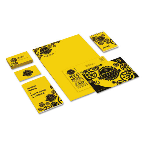 Image of Astrobrights® 22731 Color Cardstock, 65 lb Cover Weight, 8.5 x 11, Solar Yellow, 250/Pack
