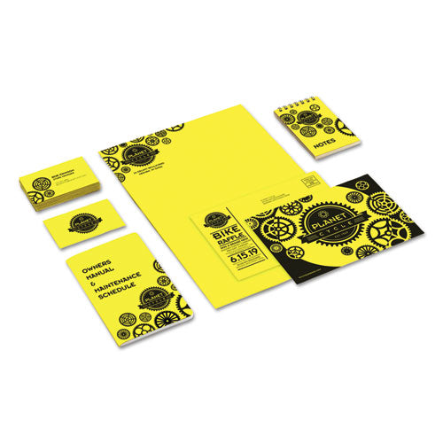 Image of Astrobrights® 21021 Color Cardstock, 65 lb Cover Weight, 8.5 x 11, Lift-Off Lemon, 250/Pack