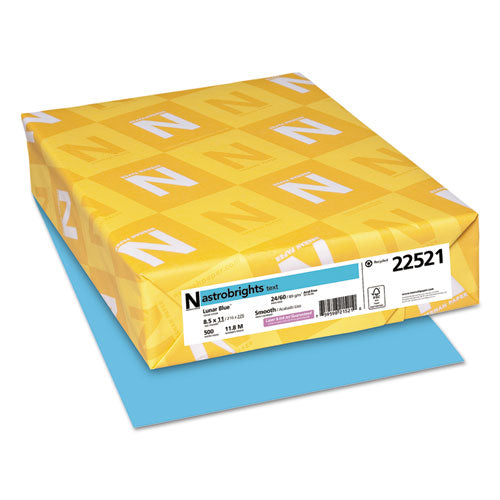Image of Astrobrights® 22521 Color Paper, 24 lb Bond Weight, 8.5 x 11, Lunar Blue, 500 Sheets/Ream